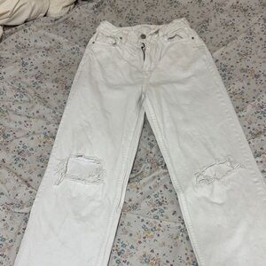 White Distressed Women Jeans pacsun in good condition